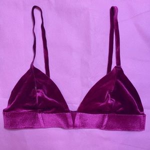 Urban Outfitters Hot pink velvet bralette